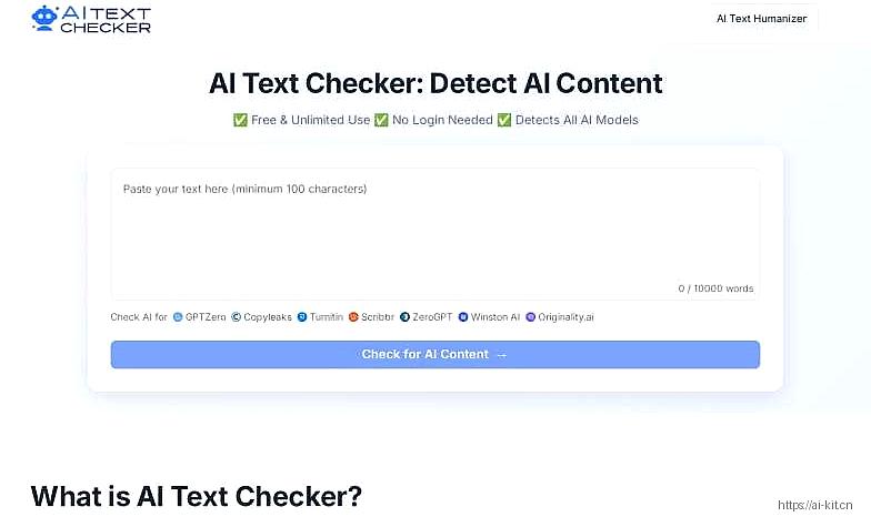 AI Text Checker网页截图