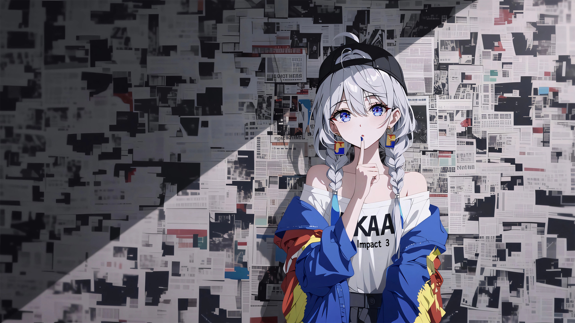 ['琪亚娜 报纸墙 电脑壁纸 4K']