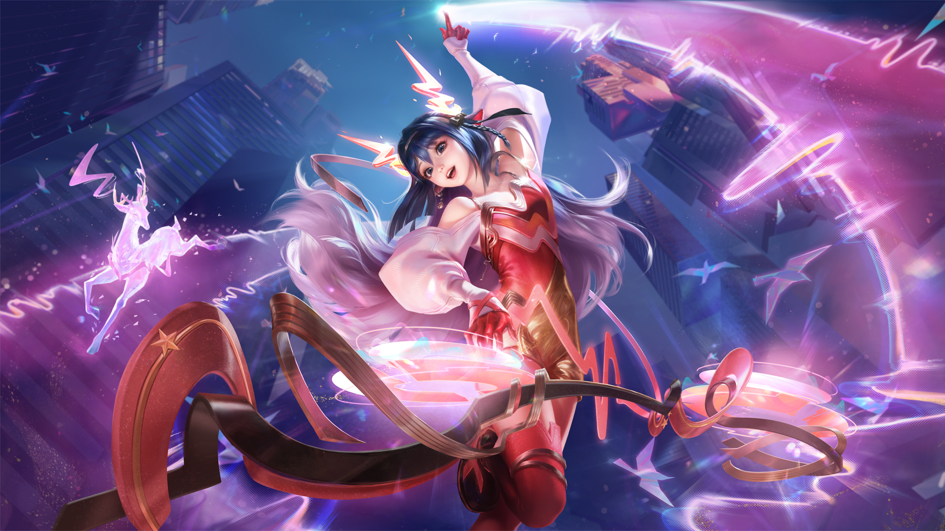 ['王者荣耀 瑶 真我赫兹 皮肤 高清壁纸 无双限定 电音DJ 特效展示']