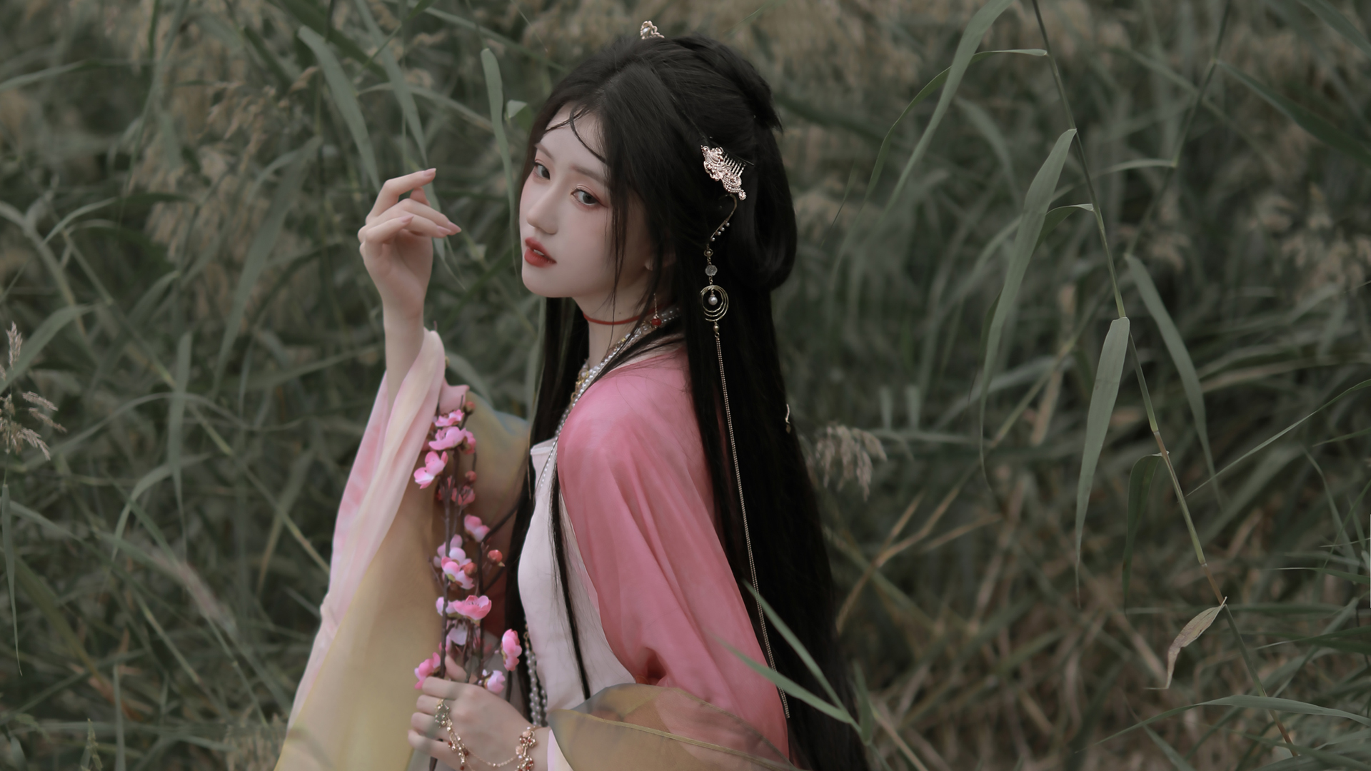 ['粉色 古装 古风 美女 高清壁纸']