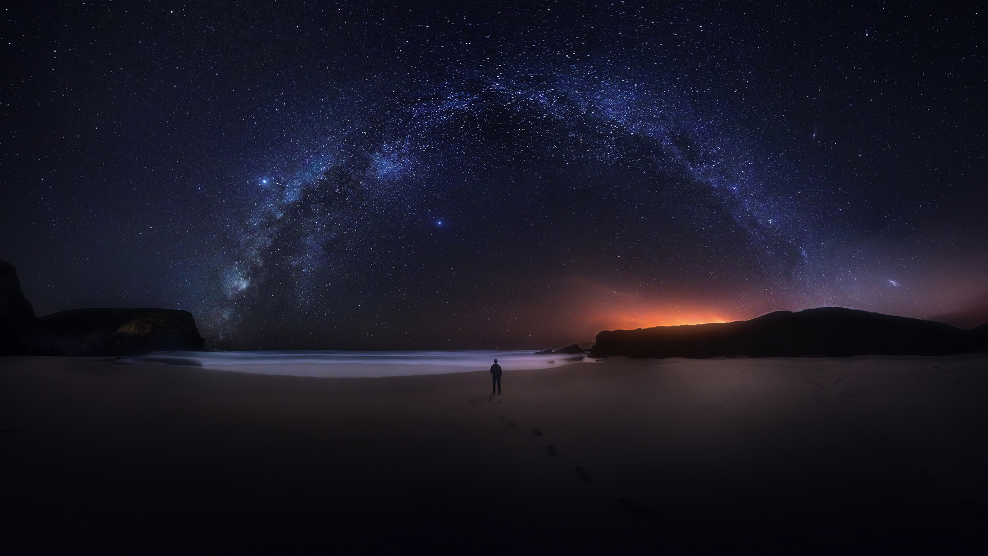 ['银河星空 高清桌面壁纸 风景图片']