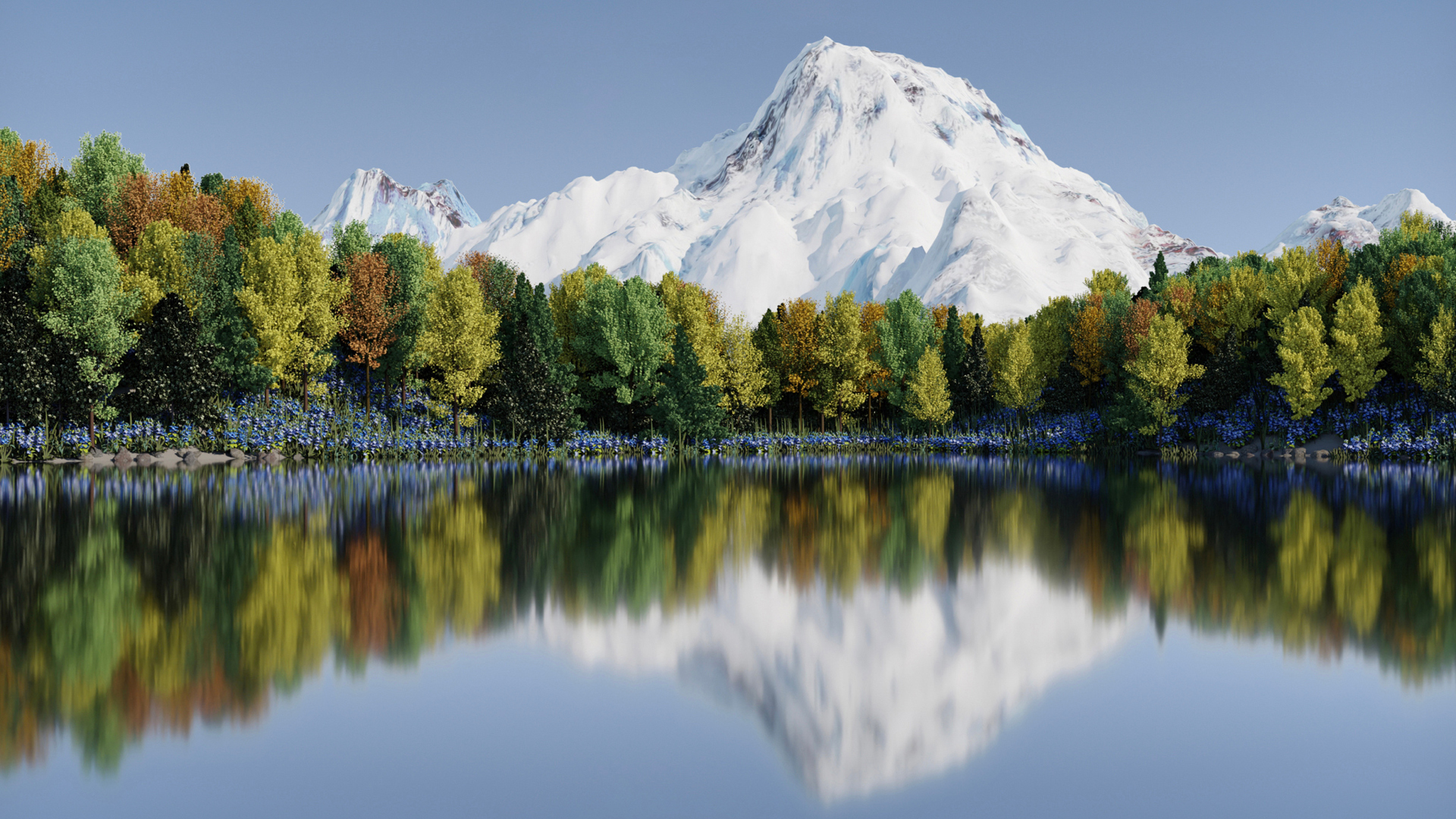 ['荣耀Magic V2 雪山 湖水倒影 高清风景壁纸 动态壁纸']