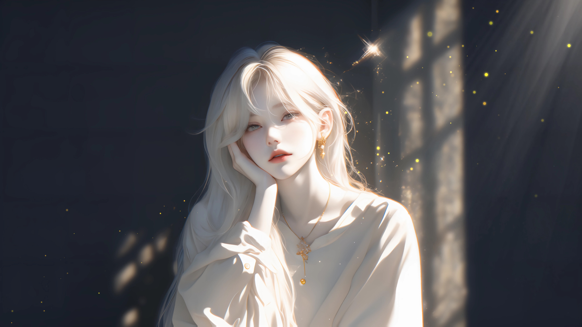 ['古风白衣美女动漫立绘高清壁纸']