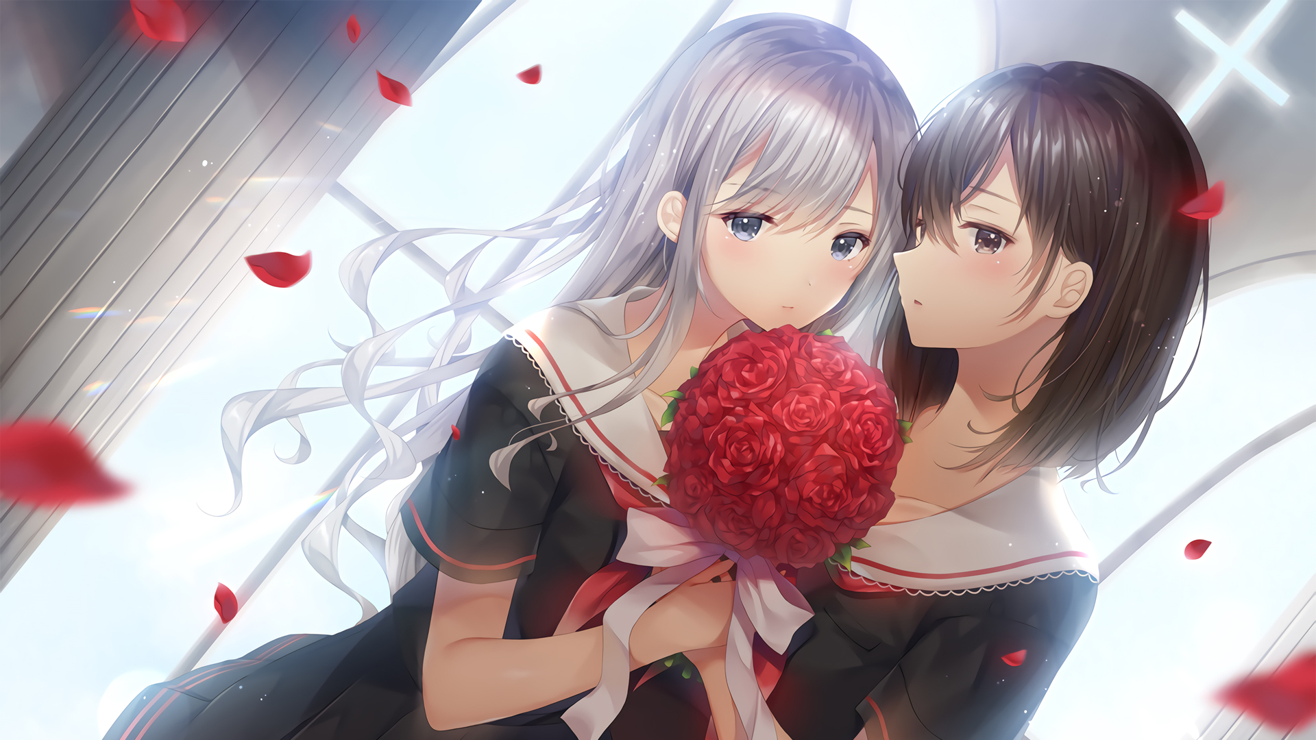 ['双女主 百合 唯美 动漫壁纸 高清']