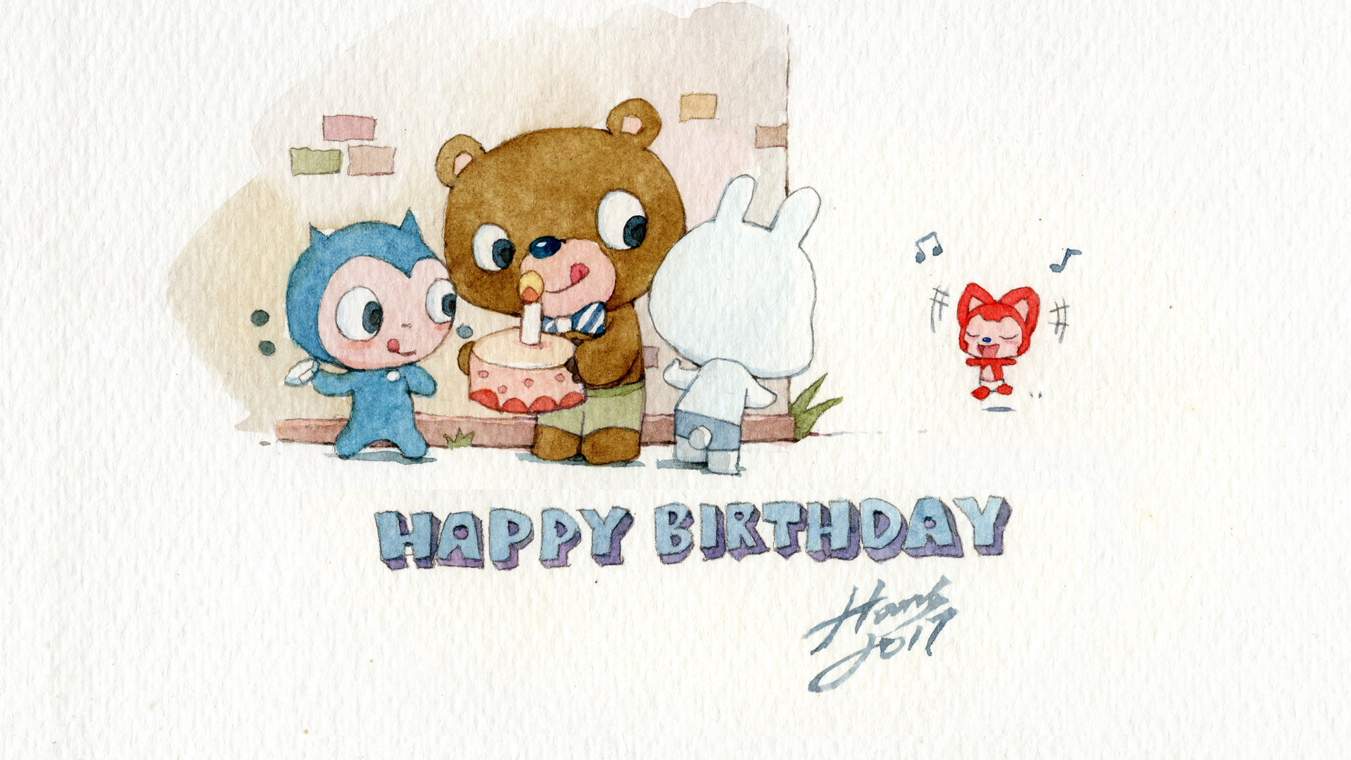 ['阿狸生日快乐 桌面壁纸']